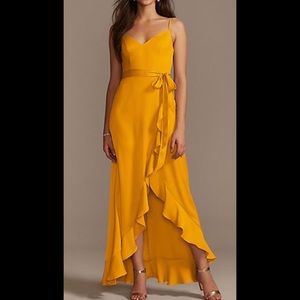 David’s Bridal Crepe Ruffle Bridesmaid Dress